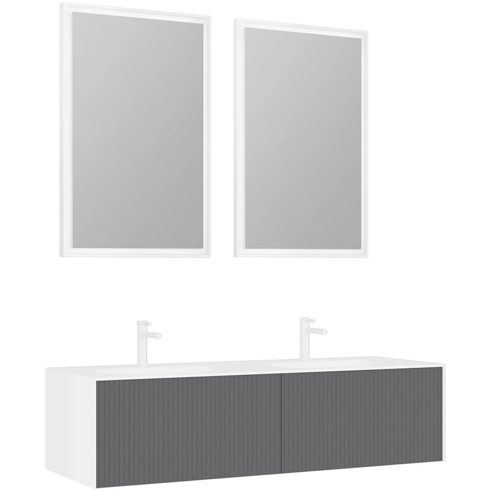 Orka Cube 160 Cm Mat Gri Banyo Dolabı Takımı