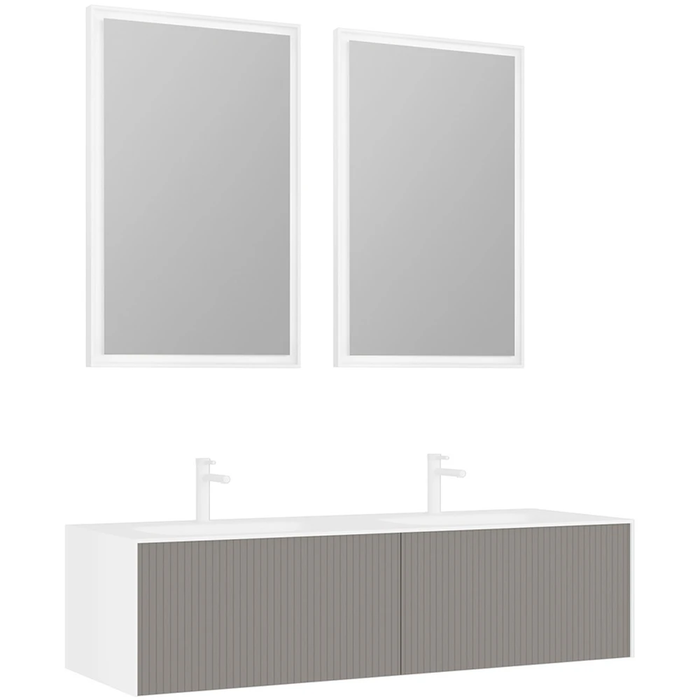 Orka Cube 160 Cm Mat Vizon Banyo Dolabı Takımı