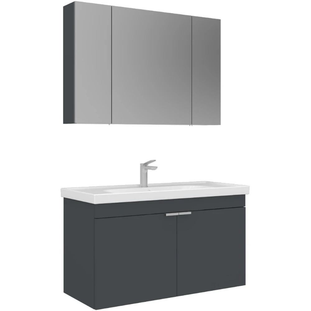 Orka Desna 100 Cm Mat Antrasit Banyo Dolabı Takımı - 5008733
