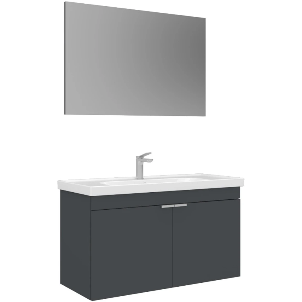 Orka Desna 100 Cm Mat Antrasit Banyo Dolabı Takımı - 5008745