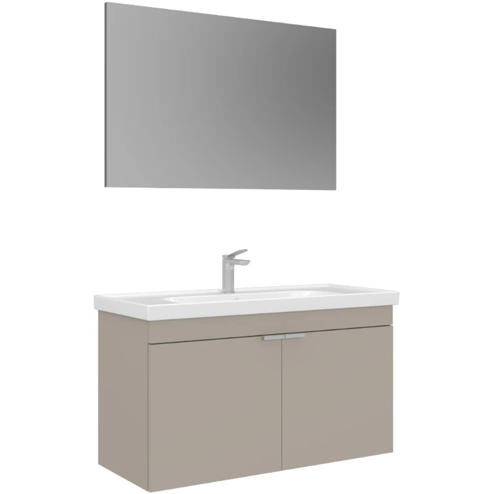 Orka Desna 100 Cm Mat Bej Banyo Dolabı Takımı - 5008752