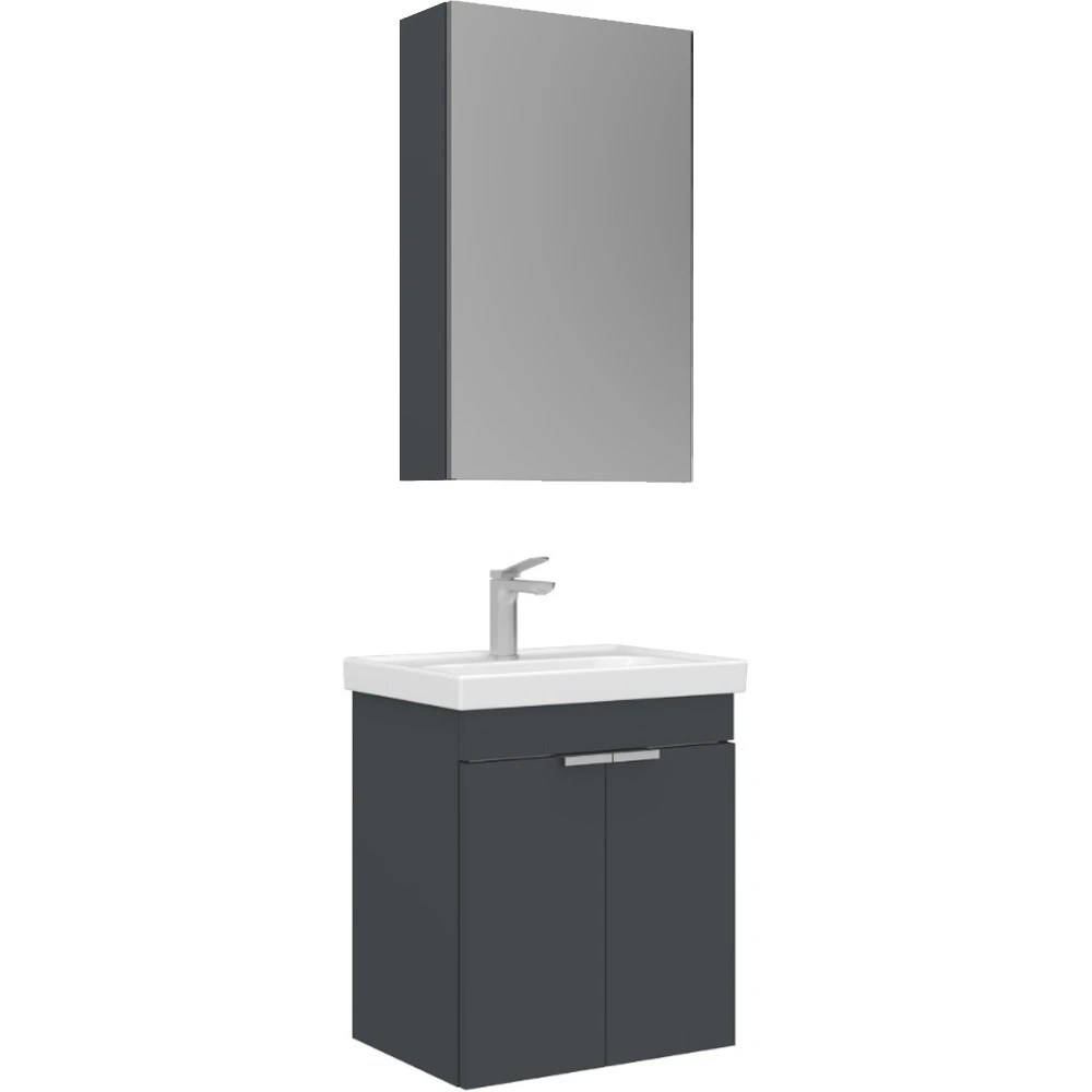 Orka Desna 50 Cm Mat Antrasit Banyo Dolabı Takımı - 5009173