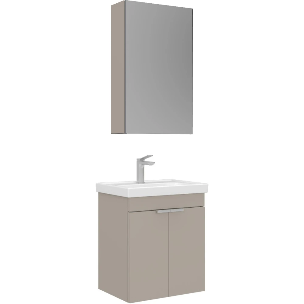 Orka Desna 50 Cm Mat Bej Banyo Dolabı Takımı - 5009176