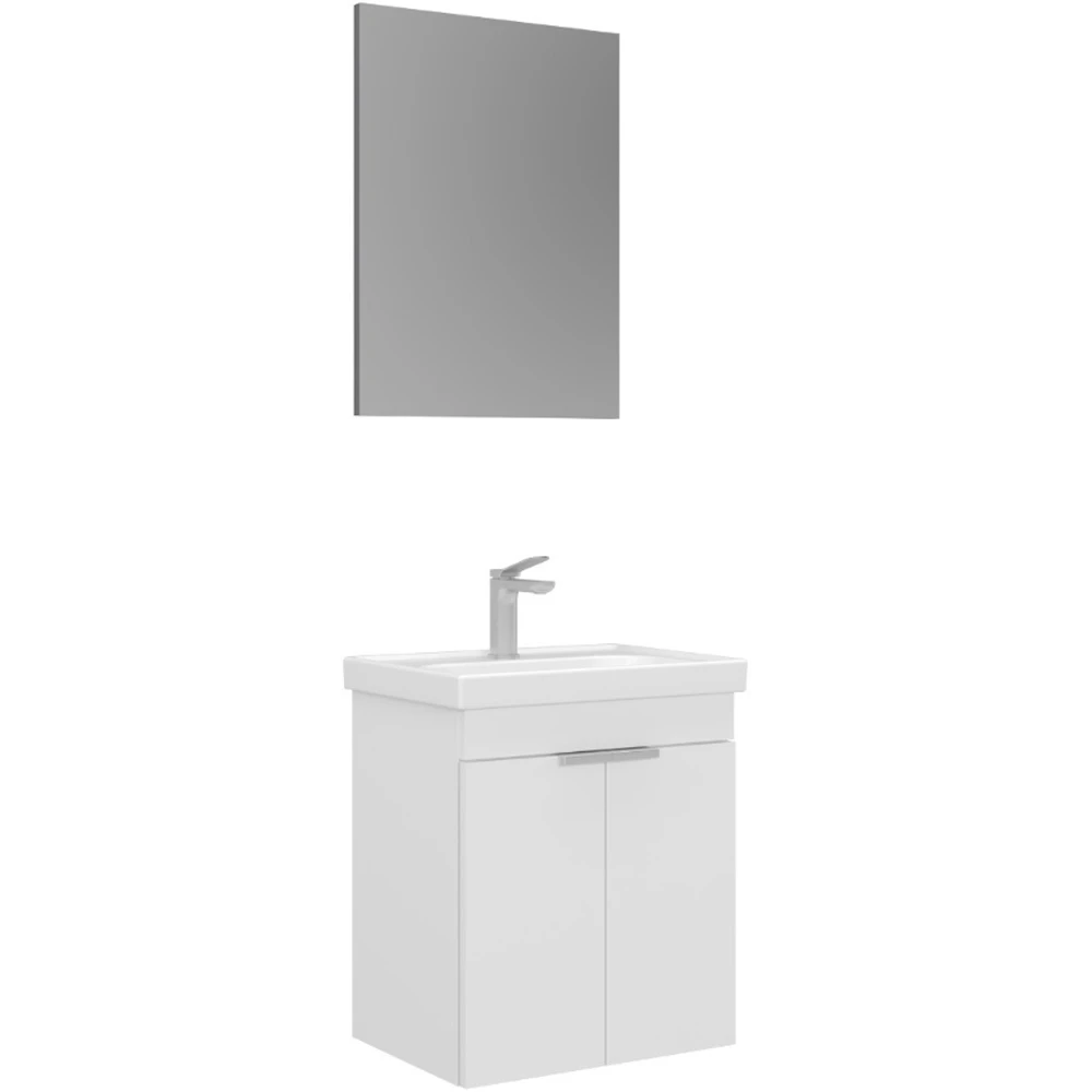 Orka Desna 50 Cm Mat Beyaz Banyo Dolabı Takımı - 5007919