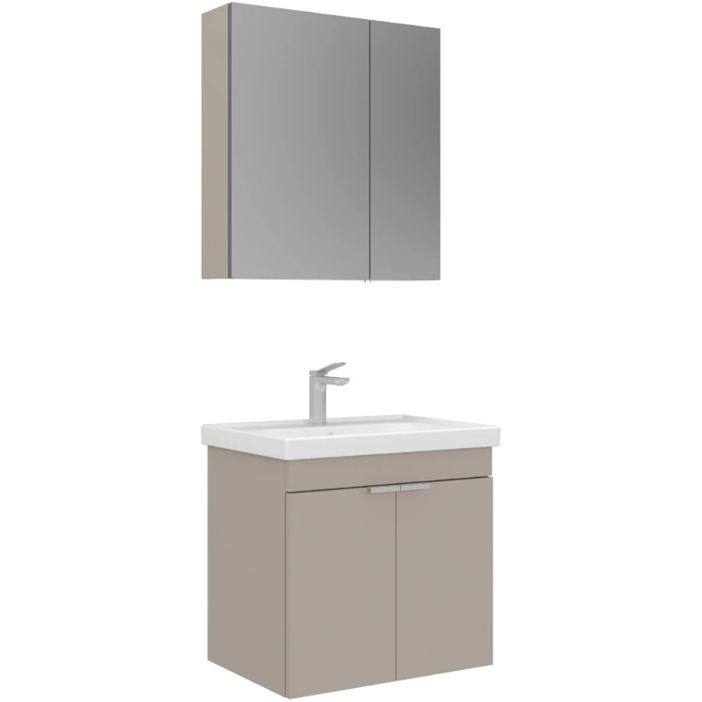 Orka Desna 60 Cm Mat Bej Banyo Dolabı Takımı - 5008566