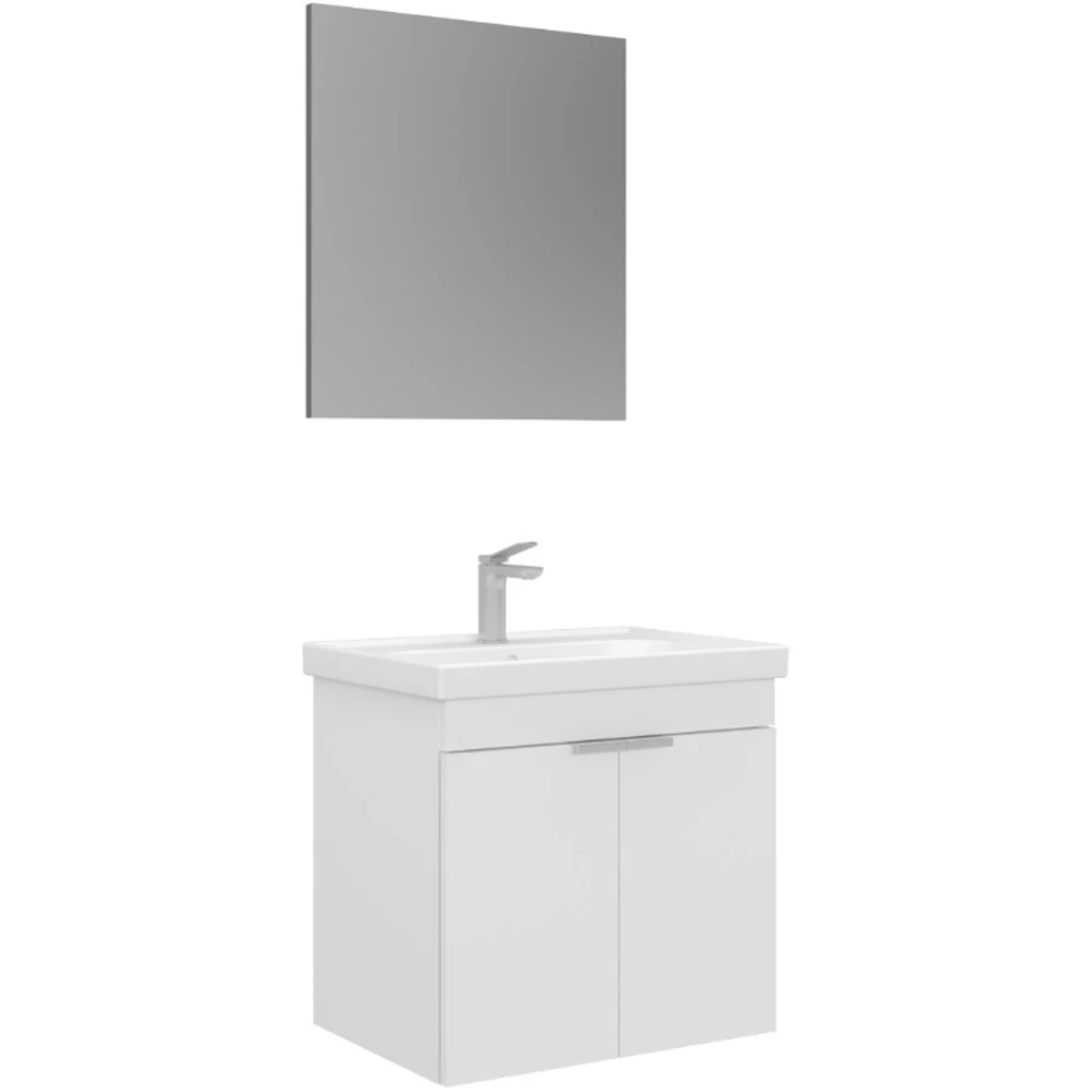 Orka Desna 60 Cm Mat Beyaz Banyo Dolabı Takımı - 5008543