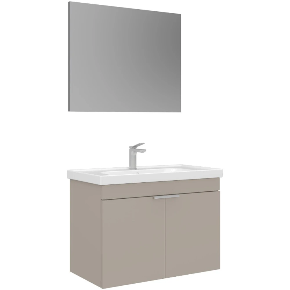 Orka Desna 80 Cm Mat Bej Banyo Dolabı Takımı - 5008572