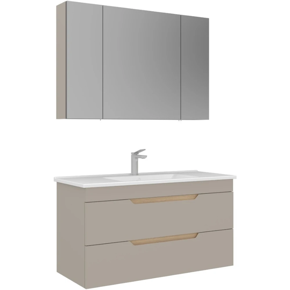 Orka Lena 100 Cm Mat Bej Banyo Dolabı Takımı - 5008053