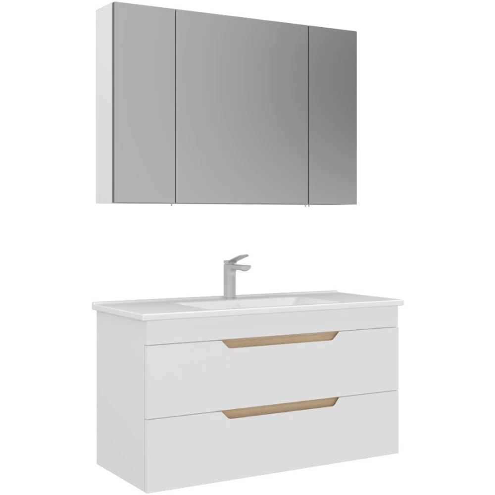 Orka Lena 100 Cm Mat Beyaz Banyo Dolabı Takımı - 5008795