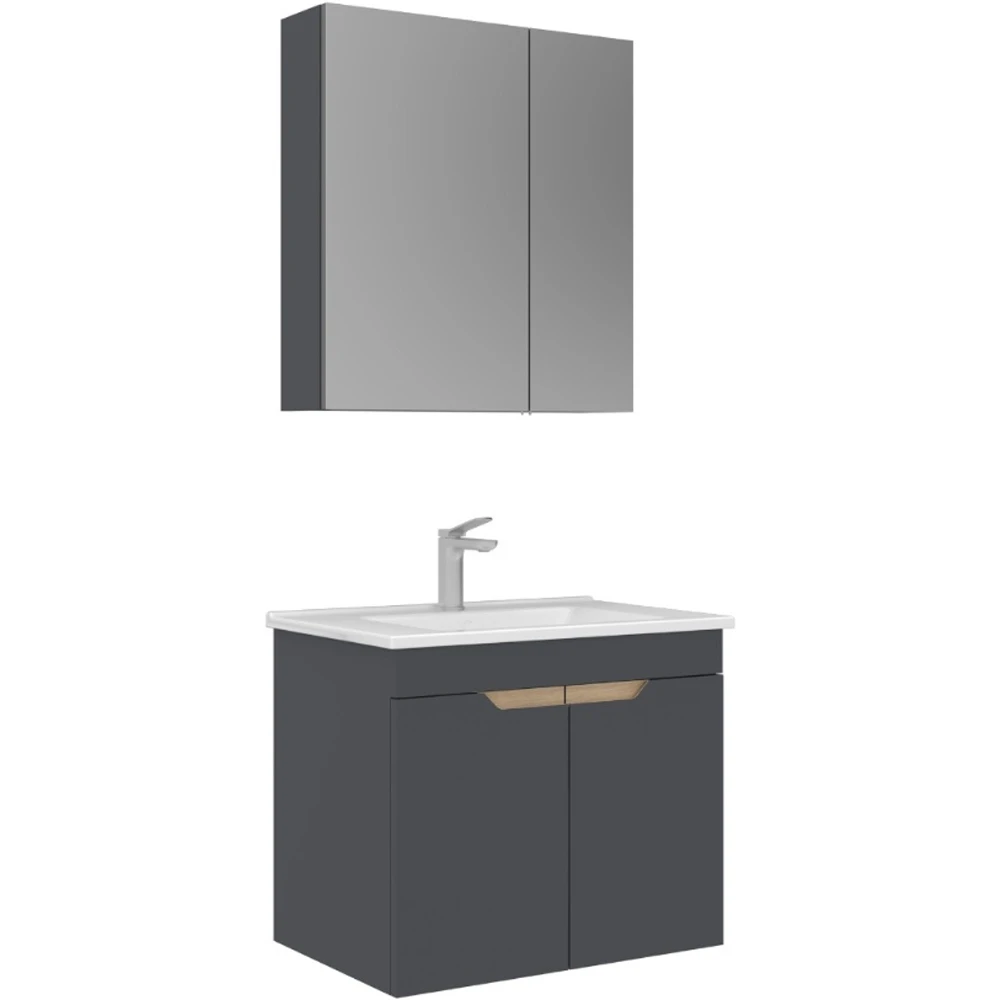 Orka Lena 65 Cm Mat Antrasit Banyo Dolabı Takımı - 5008020