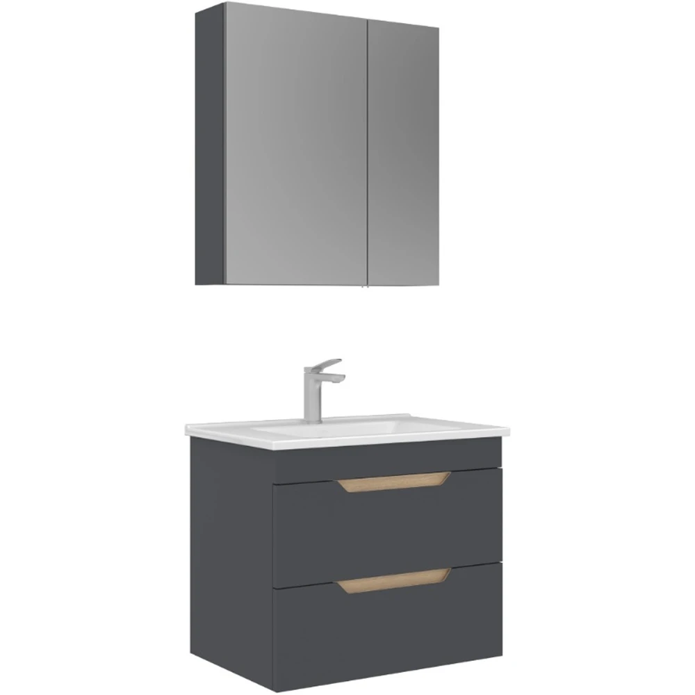 Orka Lena 65 Cm Mat Antrasit Banyo Dolabı Takımı - 5008032