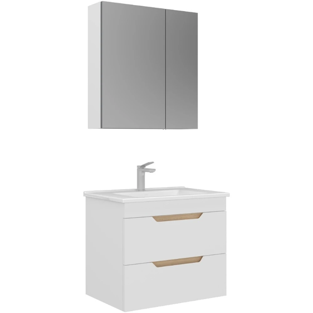 Orka Lena 65 Cm Mat Beyaz Banyo Dolabı Takımı - 5008803