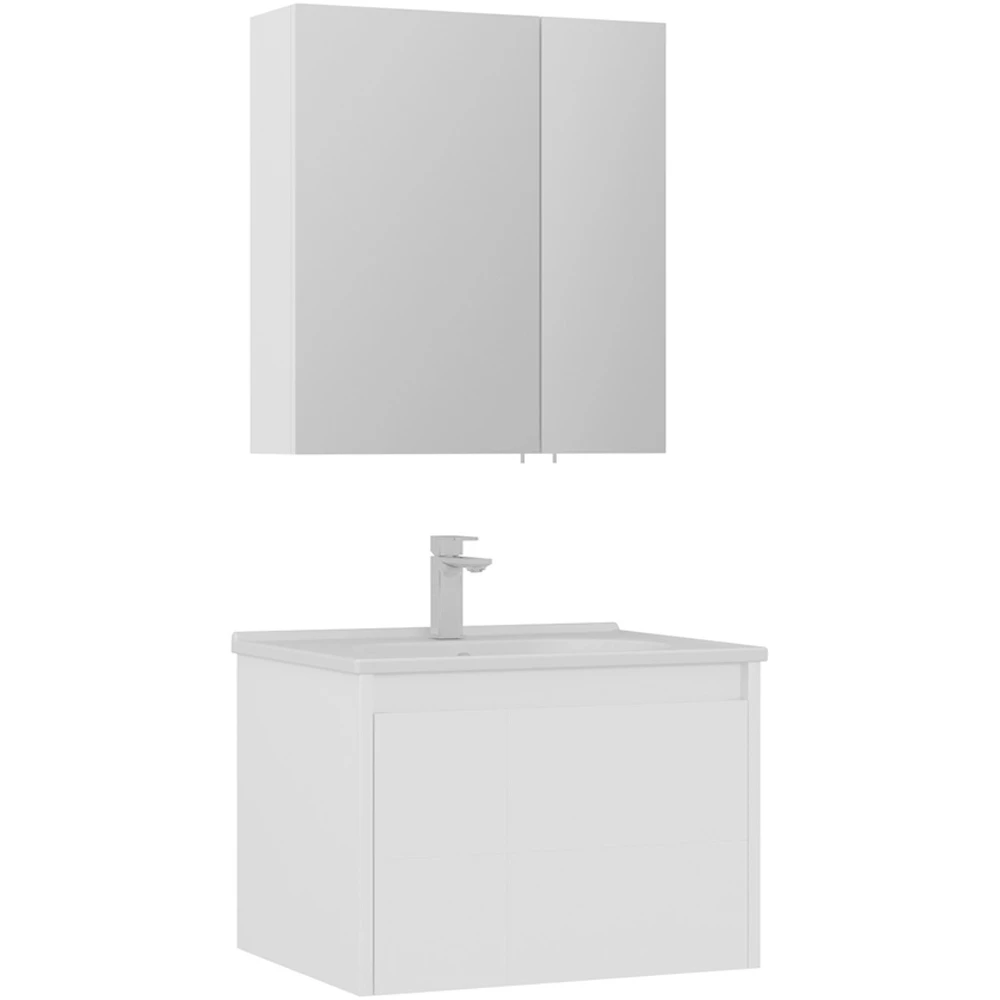 Orka Likya 65 Cm Mat Beyaz Banyo Dolabı Takımı