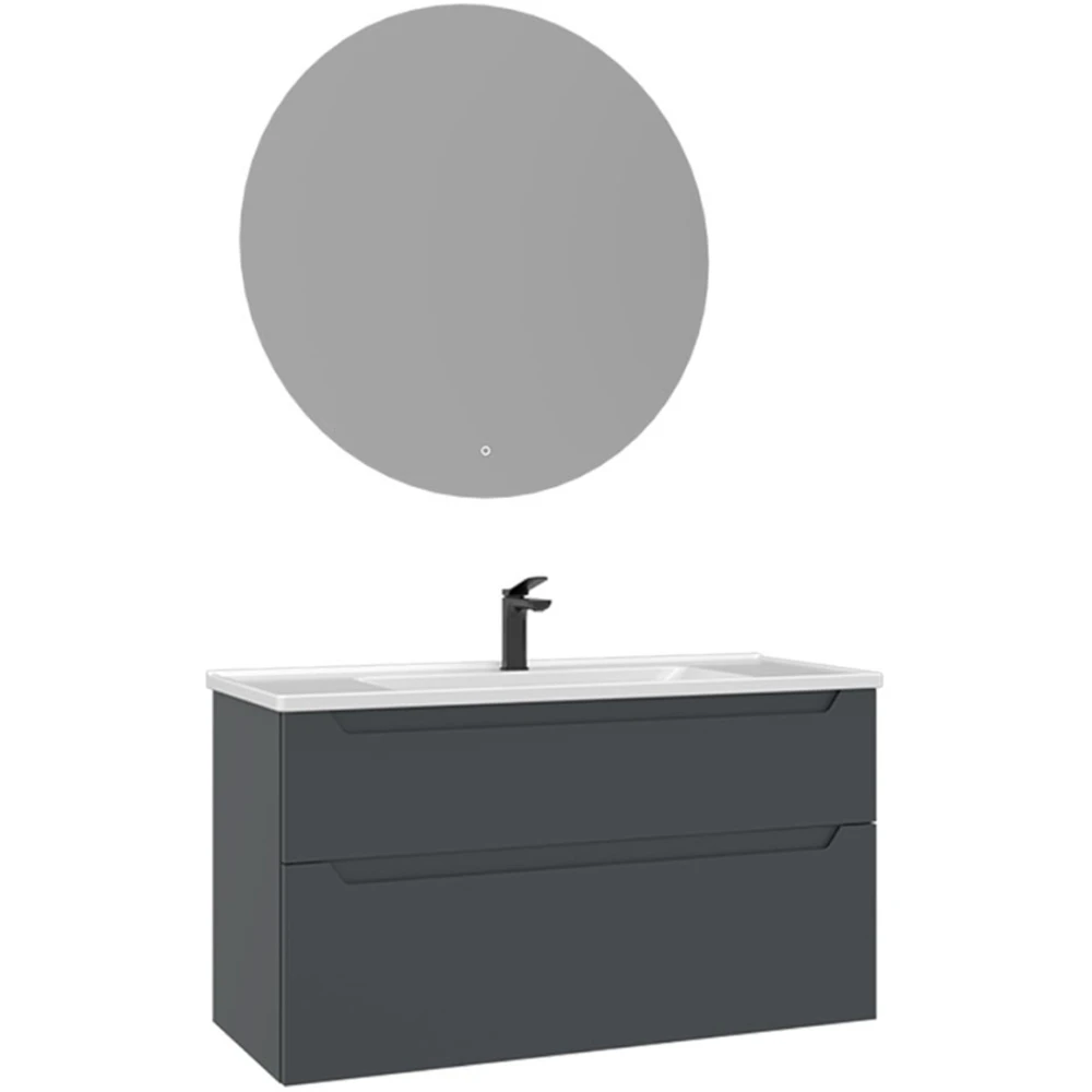 Orka Messina 100 Cm Mat Antrasit Banyo Dolabı Takımı - 5006664