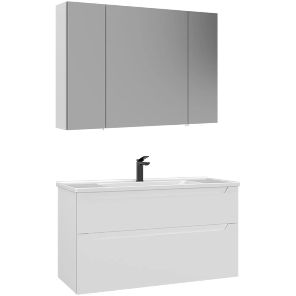 Orka Messina 100 Cm Mat Beyaz Banyo Dolabı Takımı - 5007144