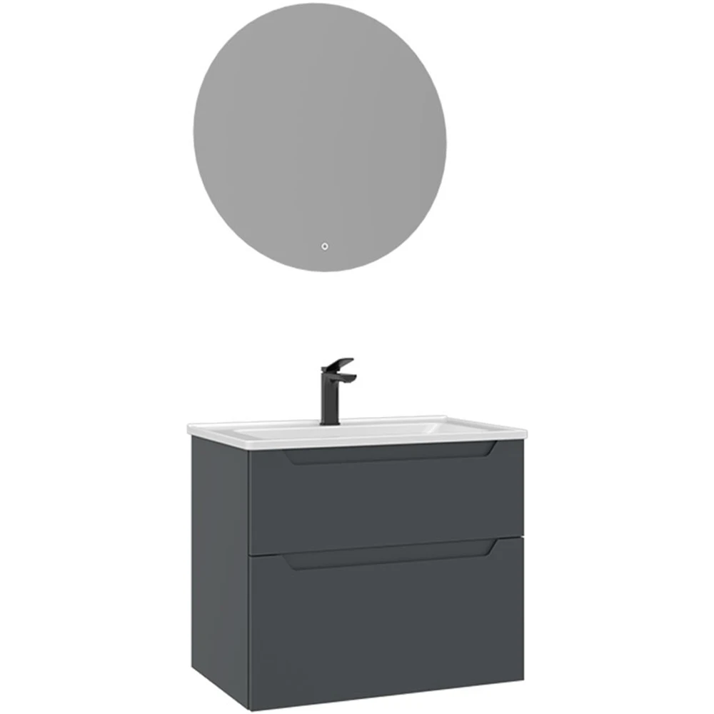 Orka Messina 65 Cm Mat Antrasit Banyo Dolabı Takımı - 5006656