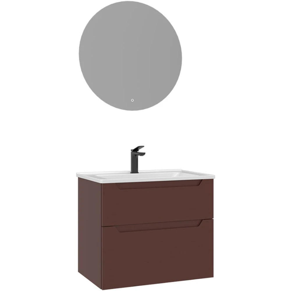 Orka Messina 65 Cm Mat Kırmızı Banyo Dolabı Takımı - 5006654