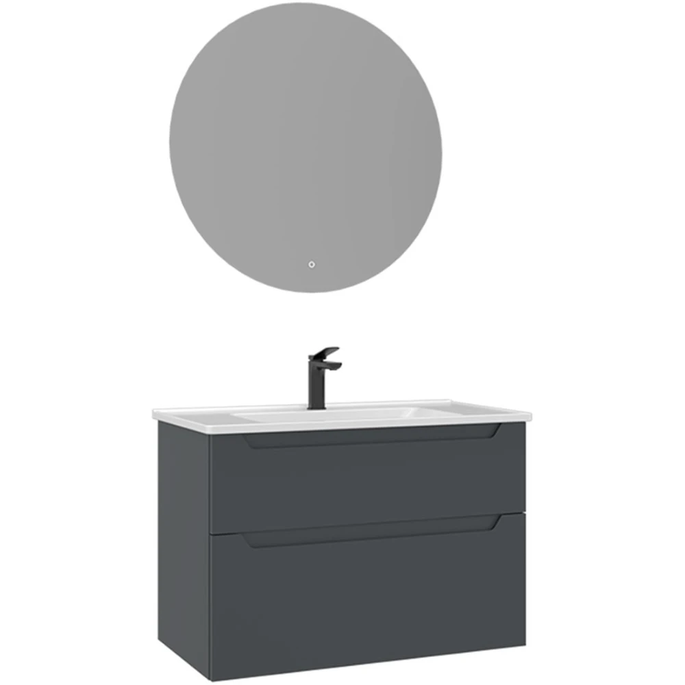 Orka Messina 85 Cm Mat Antrasit Banyo Dolabı Takımı - 5006660