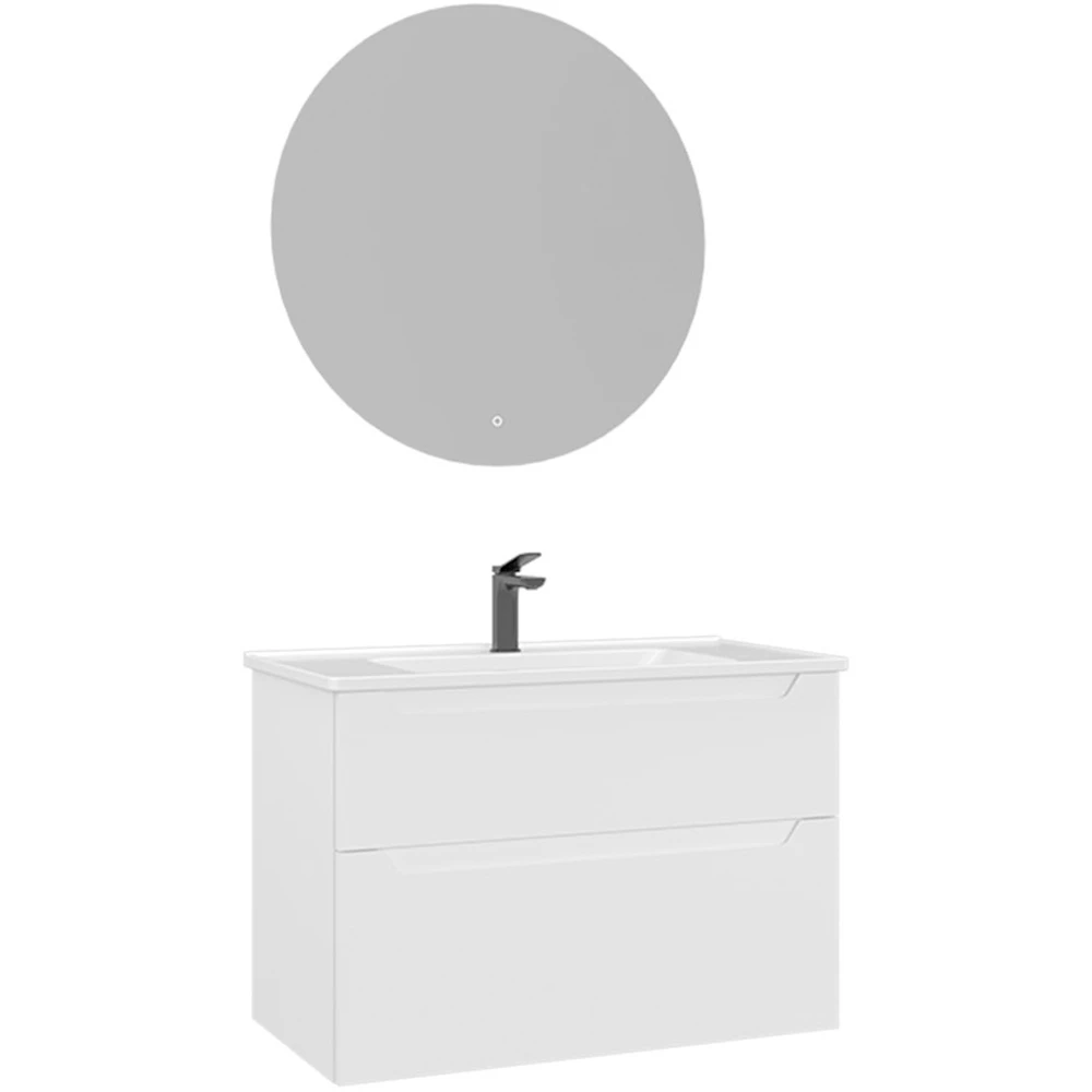 Orka Messina 85 Cm Mat Beyaz Banyo Dolabı Takımı - 5006657