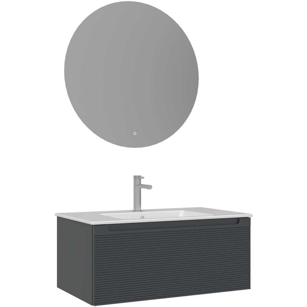 Orka Olbia 80 Cm Mat Antrasit Banyo Dolabı Takımı Hemen Al