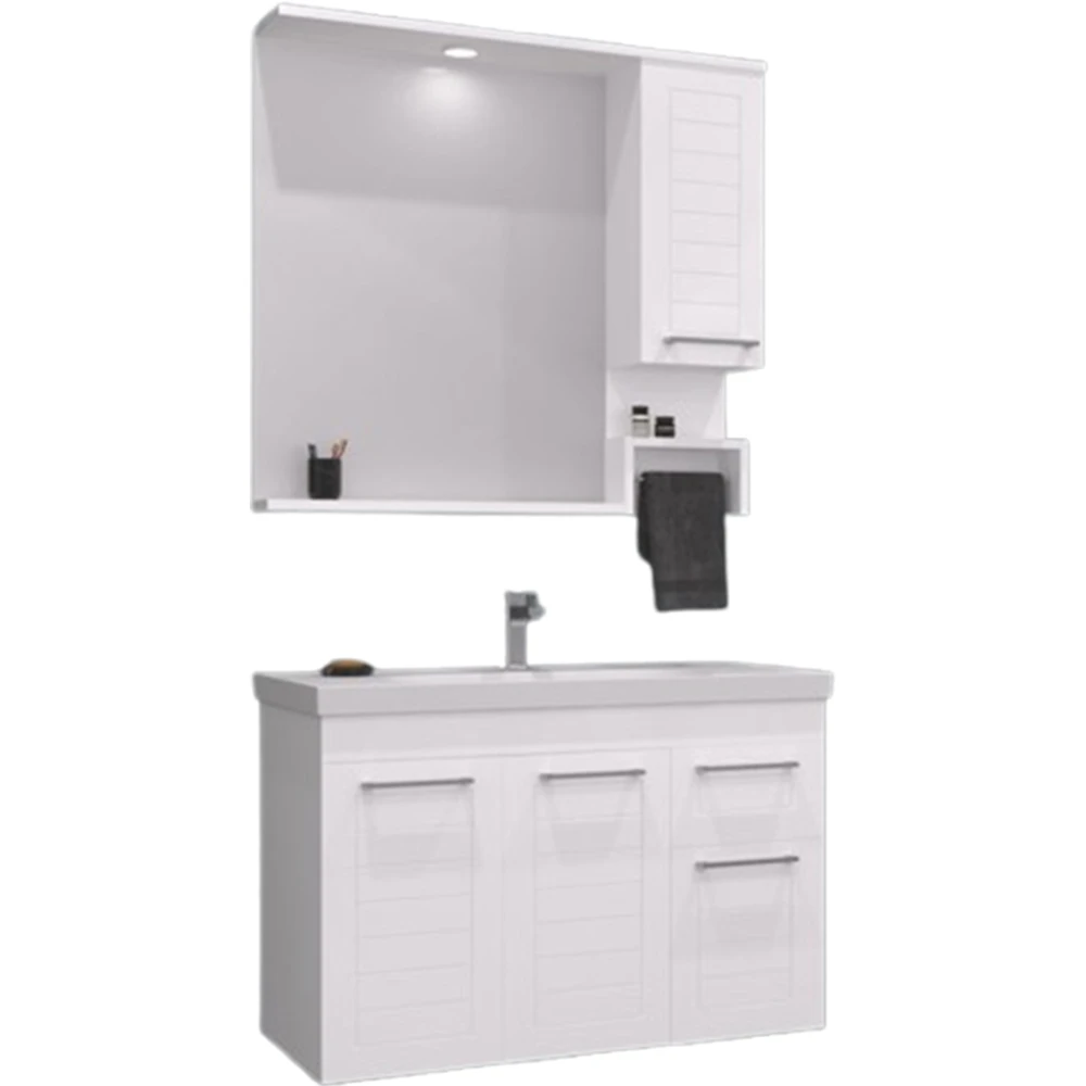 Orka Perge 100 Cm Beyaz Banyo Dolabı Takımı