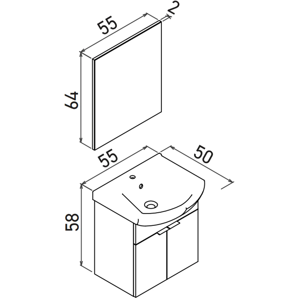 Orka Purus 55 Cm Antrasit Banyo Dolabı Takımı - 5008316 Hemen Al