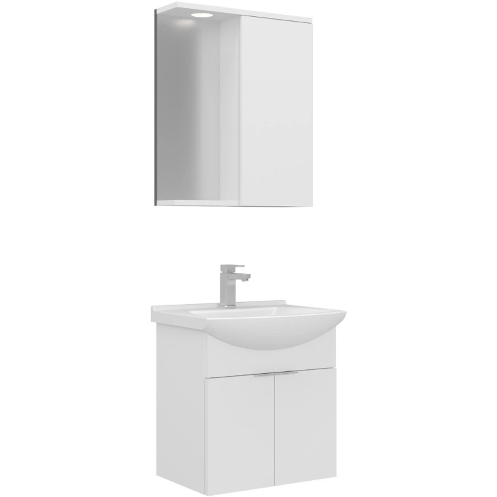 Orka Purus 55 Cm Beyaz Banyo Dolabı Takımı - 5008287