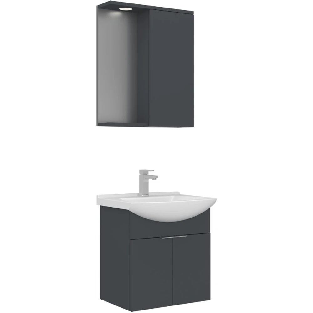 Orka Purus 55 Cm Antrasit Banyo Dolabı Takımı - 5007982
