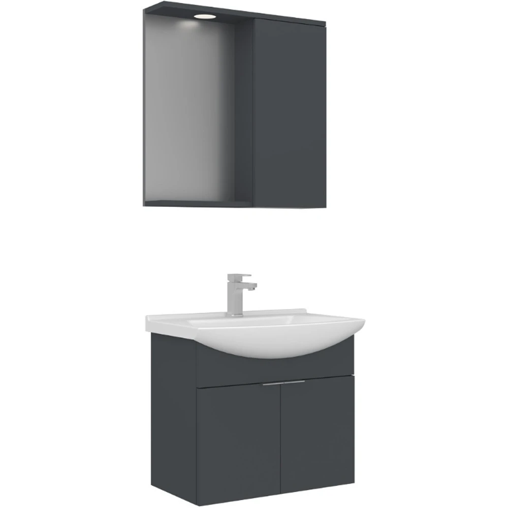Orka Purus 65 Cm Antrasit Banyo Dolabı Takımı - 5007983