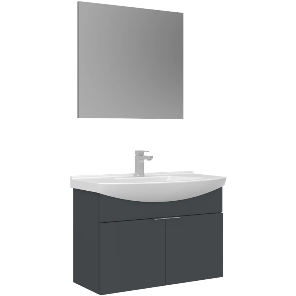 Orka Purus 80 Cm Antrasit Banyo Dolabı Takımı - 5008325