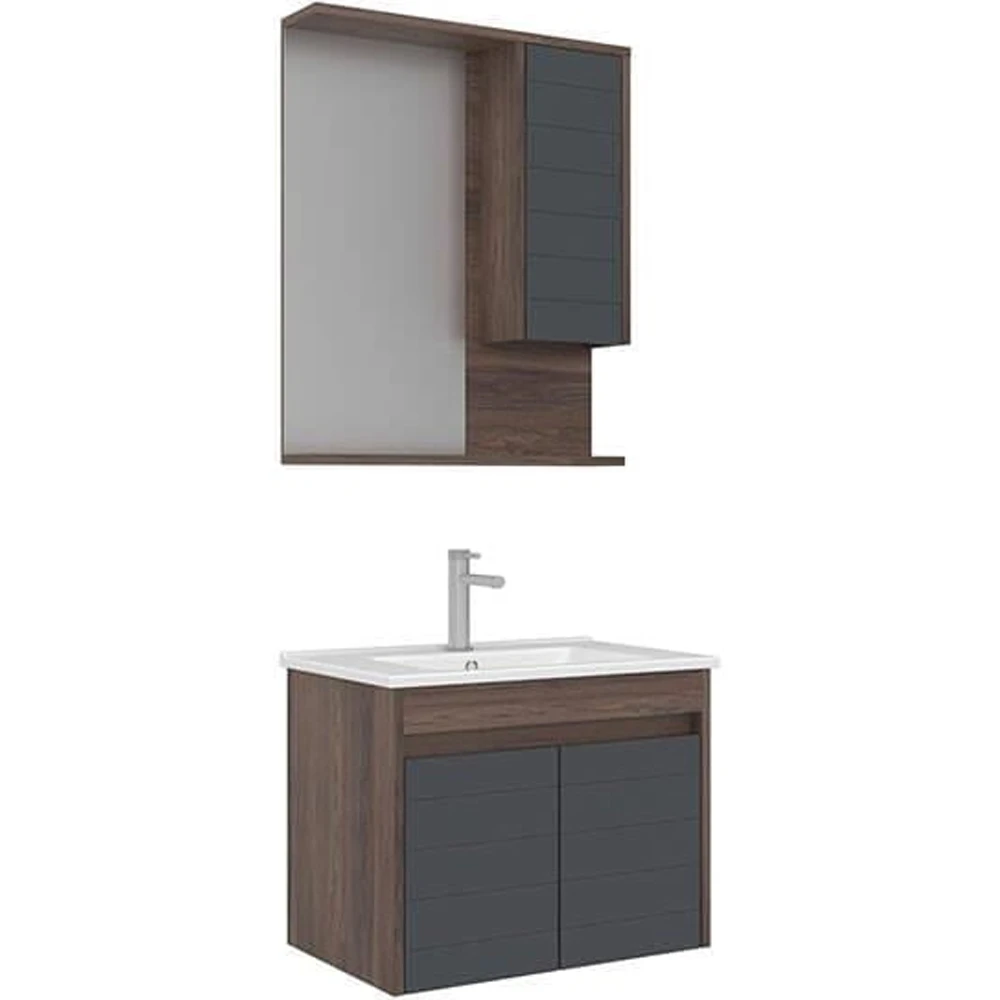 Orka Serra 65 Cm Antrasit-Navaro Banyo Dolabı Takımı