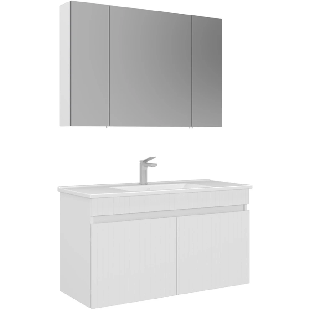 Orka Tivoli 100 Cm Mat Beyaz Banyo Dolabı Takımı Hemen Al