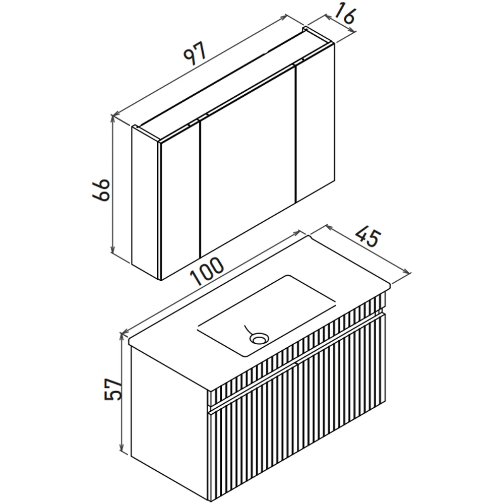 Orka Tivoli 100 Cm Mat Kaşmir Banyo Dolabı Takımı Hemen Al
