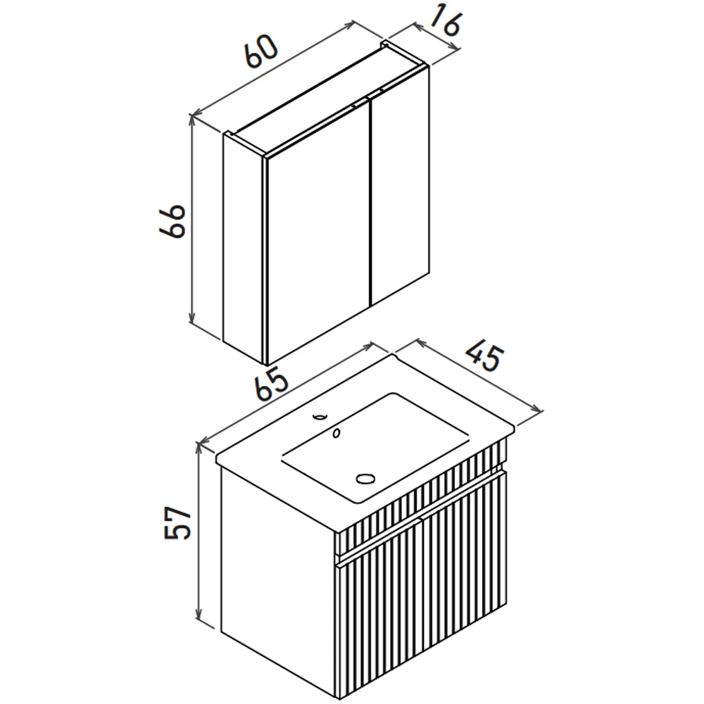 Orka Tivoli 65 Cm Mat Kaşmir Banyo Dolabı Takımı Hemen Al