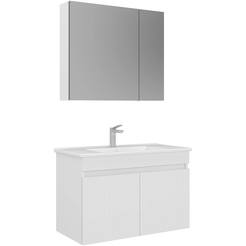 Orka Tivoli 85 Cm Mat Beyaz Banyo Dolabı Takımı Hemen Al