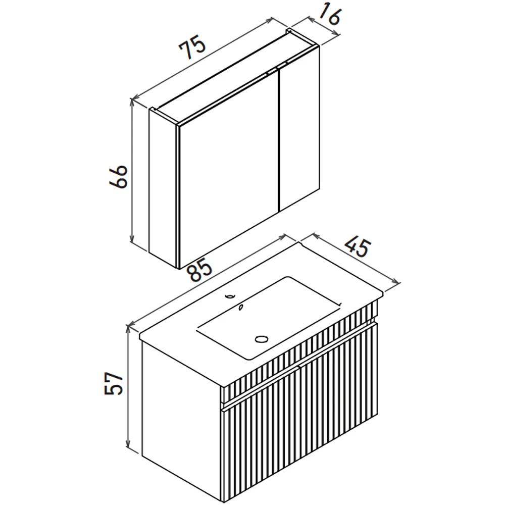 Orka Tivoli 85 Cm Mat Beyaz Banyo Dolabı Takımı Hemen Al