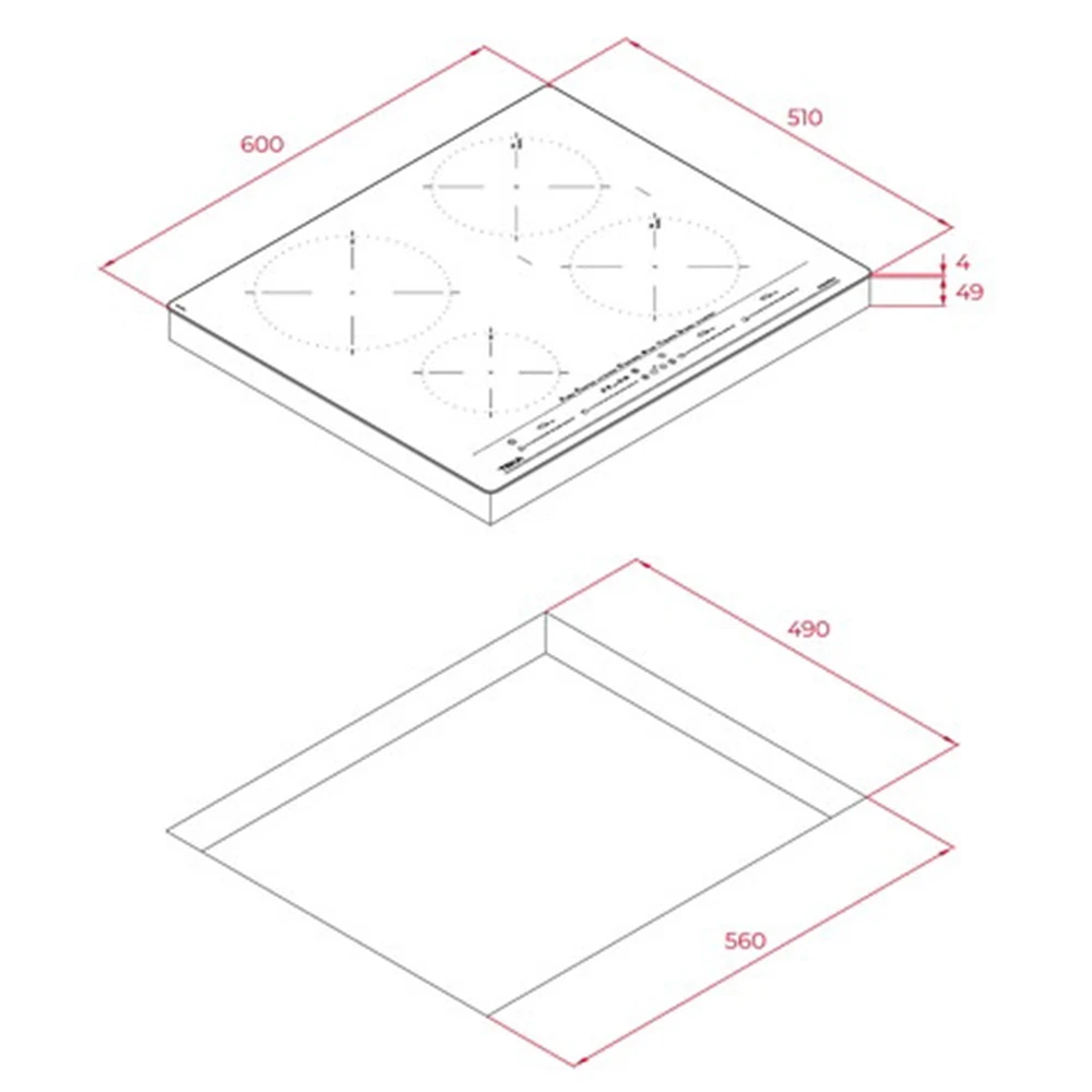 Teka IZC 64630 BK MST 60 cm 4 pişirme bölmeli İndüksiyon Ocak ve Direct Function Multislider Hemen Al