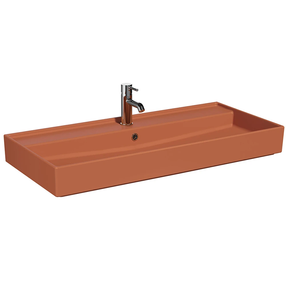 Vitra ArchiPlan 100x46 Cm Mat Terra Rosa Lavabo 7417B077-0001 Hemen Al