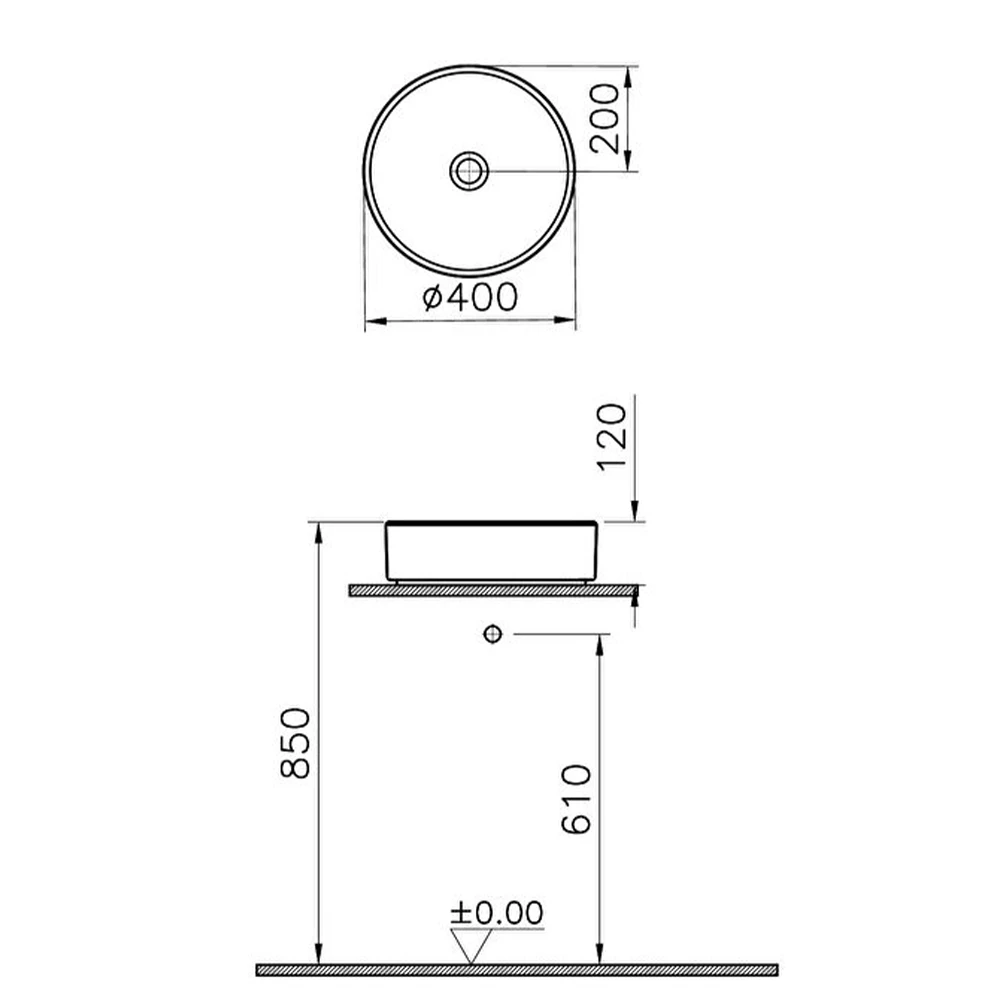 Vitra ArchiPlan 40x40 Cm Yuvarlak Mat Taş Gri Çanak Lavabo 7439B076-0016 Hemen Al