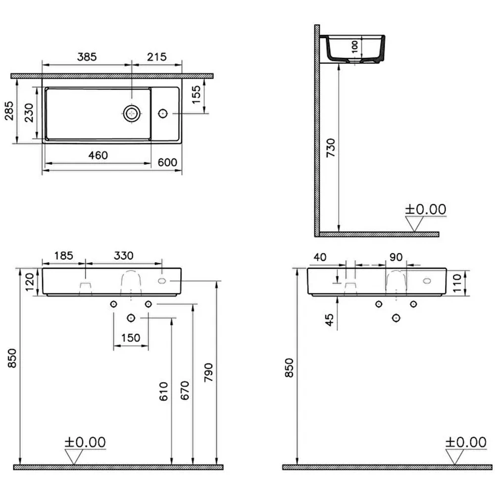 Vitra ArchiPlan 60x28 Cm Lavabo 7406B003-0029 Hemen Al