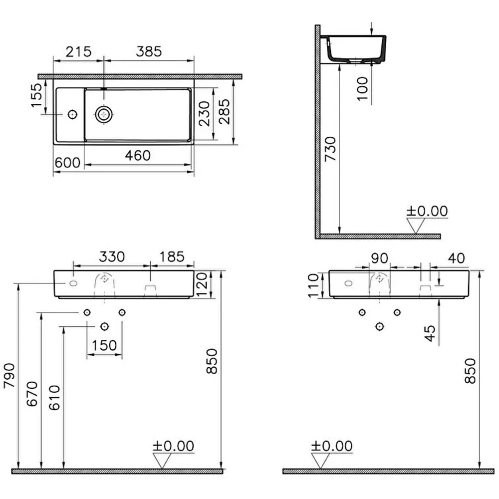 Vitra ArchiPlan 60x28 Cm Lavabo 7408B003-0052 Hemen Al