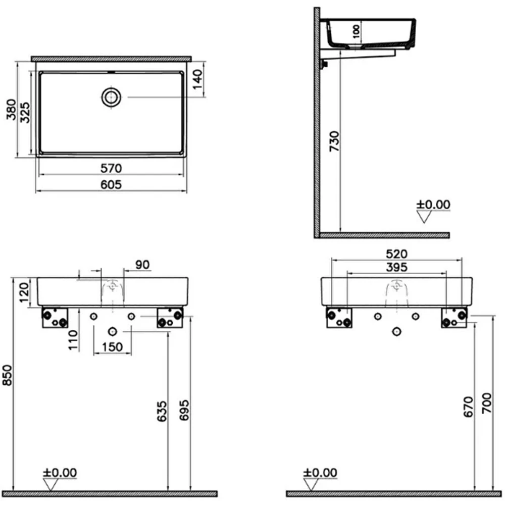 Vitra ArchiPlan 60x38 Cm Lavabo 7404B003-1859 Hemen Al