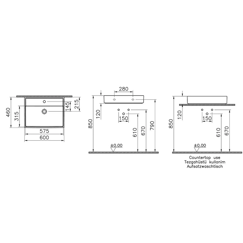 Vitra ArchiPlan 80x46 Cm Lavabo 7415B003-0001 Hemen Al