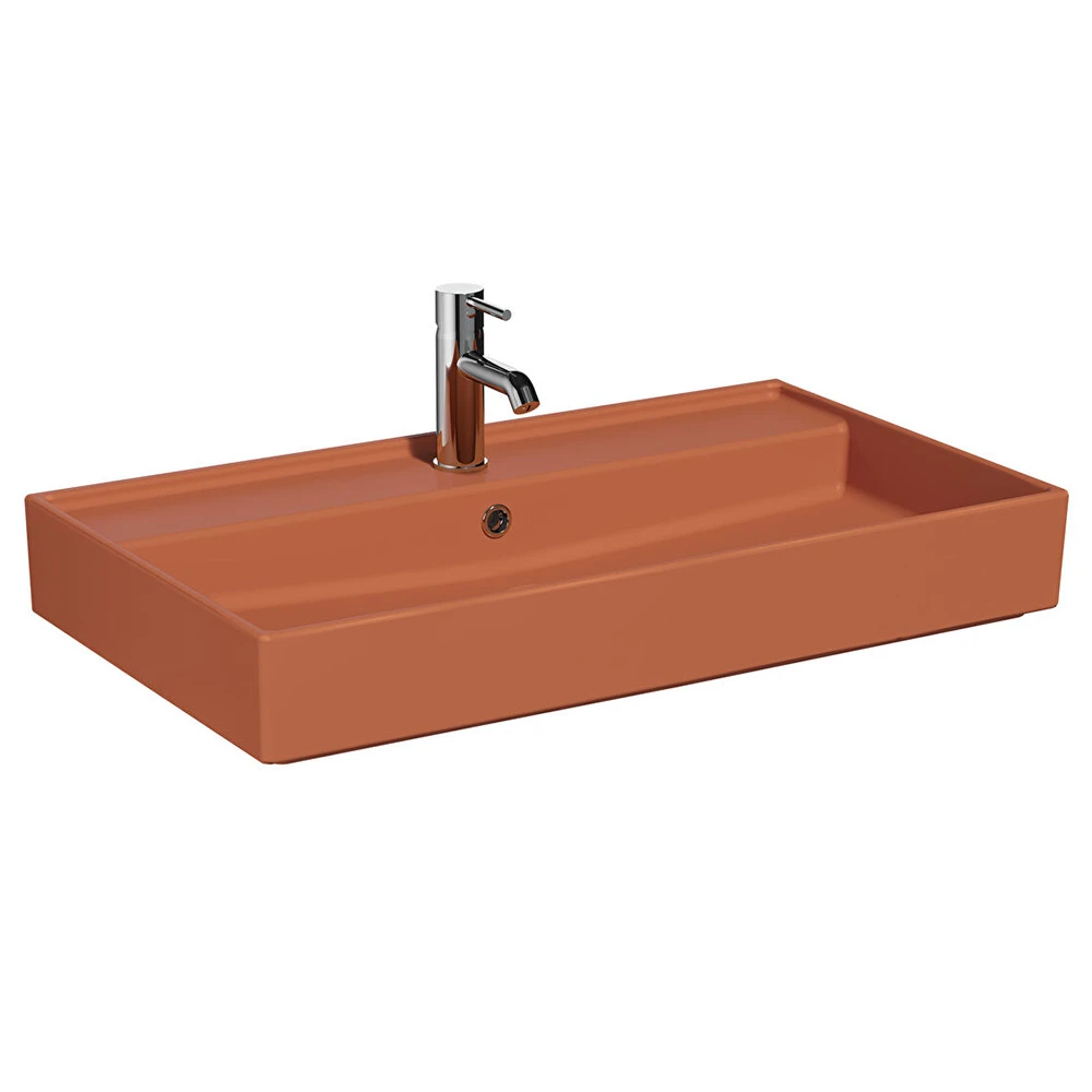 Vitra ArchiPlan 80x46 Cm Mat Terra Rosa Lavabo 7415B077-0001 Hemen Al