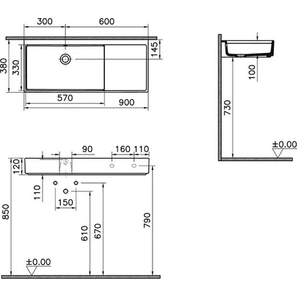 Vitra ArchiPlan 90x38 Cm Ayaklı Lavabo 7405B003-6278 Hemen Al