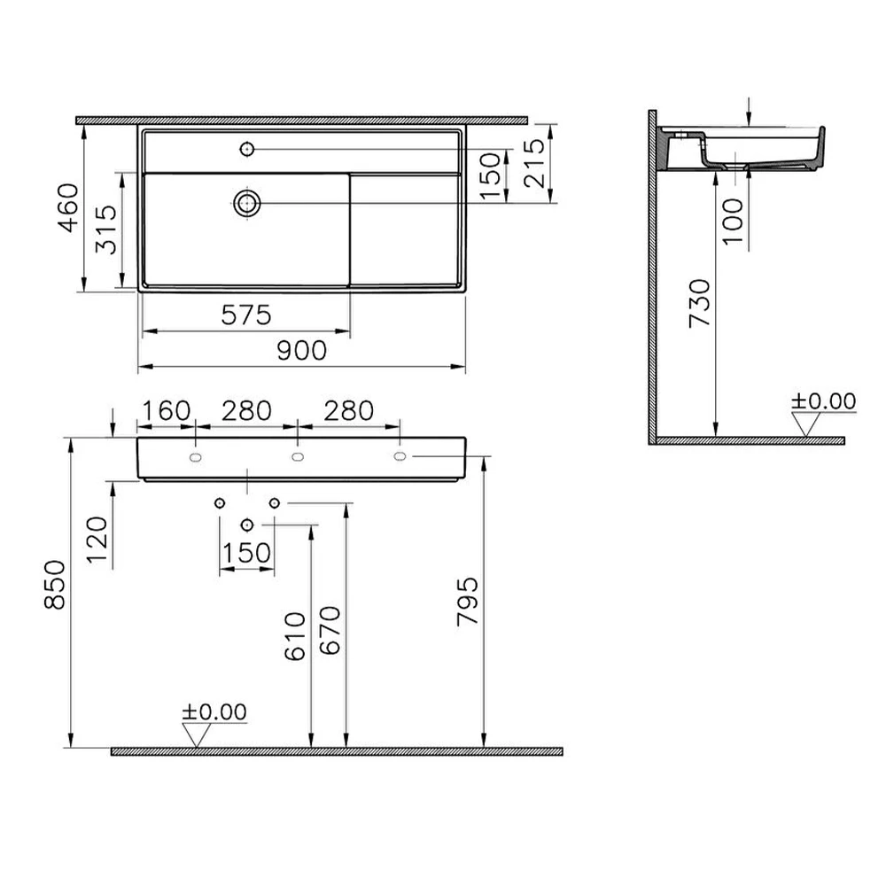 Vitra ArchiPlan 90x46 Cm Lavabo 7416B003-0041 Hemen Al