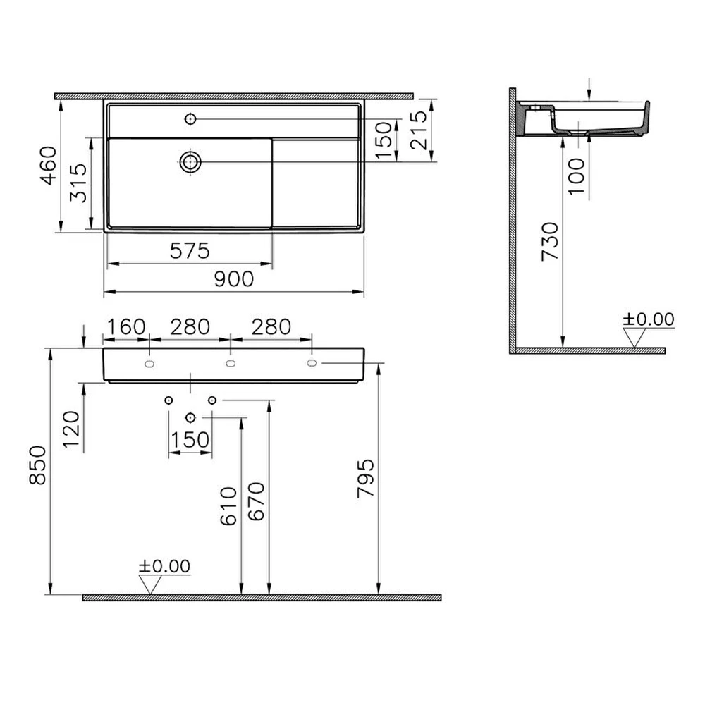 Vitra ArchiPlan 90x46 Cm Mat Terra Rosa Lavabo 7416B077-0041 Hemen Al