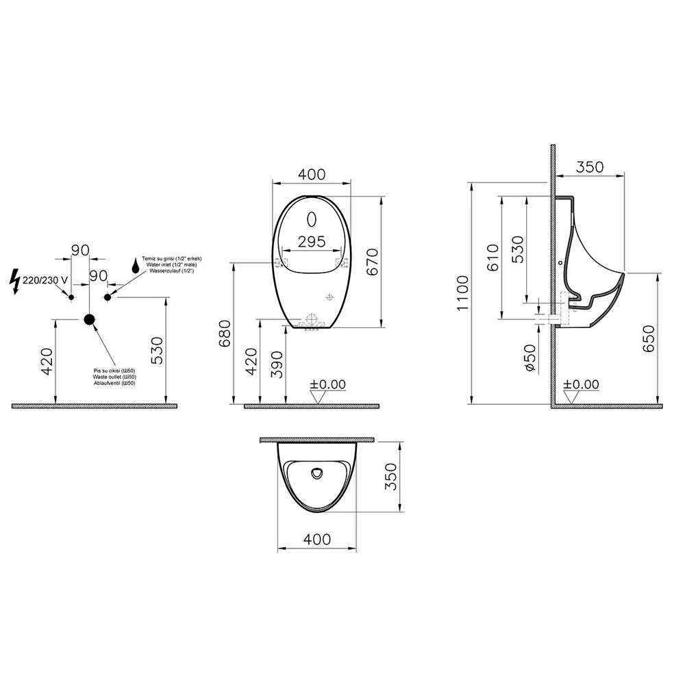 Vitra Arkitekt Rim-Ex Elektrikli Pisuvar 5999B003-5556 Hemen Al