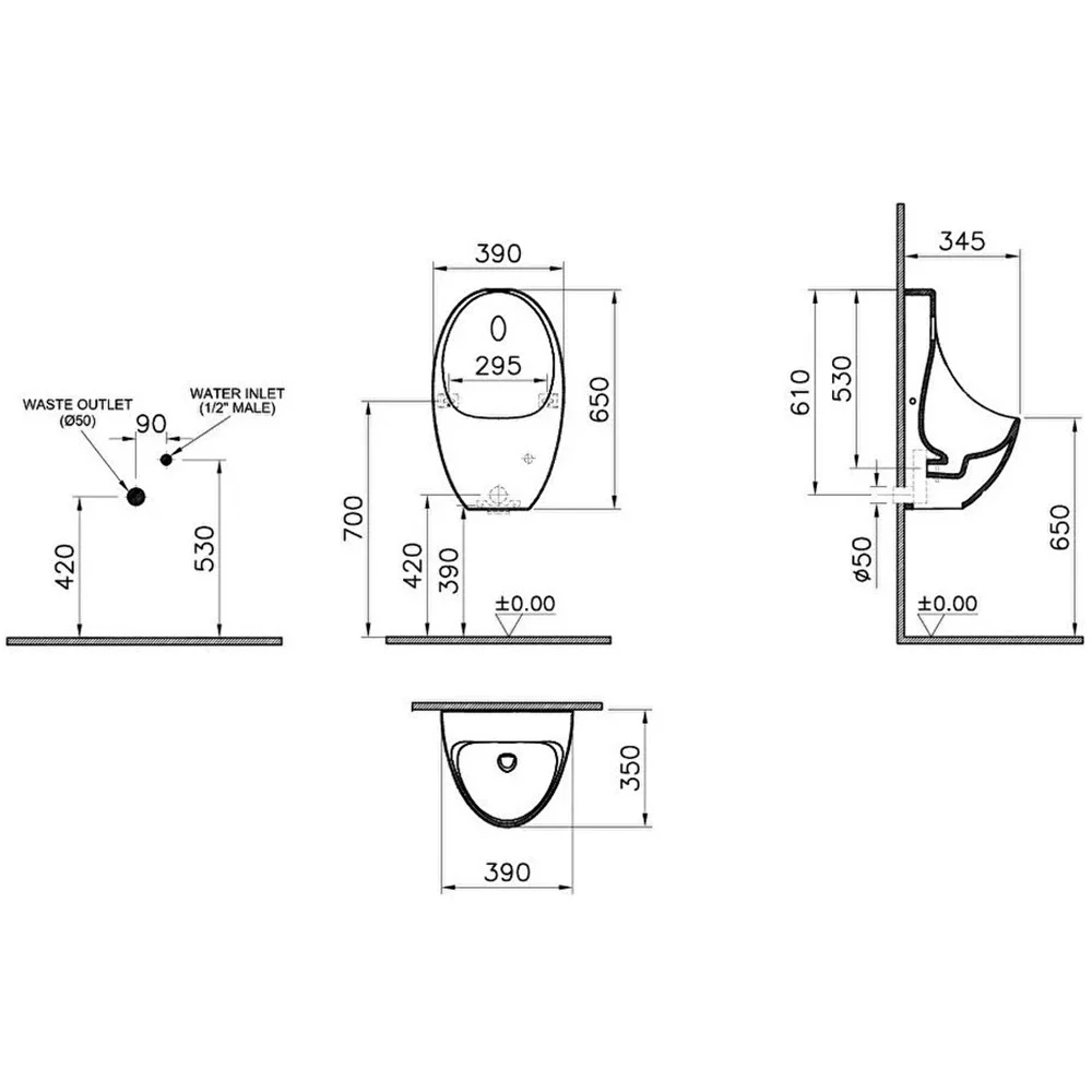 Vitra Arkitekt Rim-Ex Pilli Pisuvar 5999B003-5555 Hemen Al