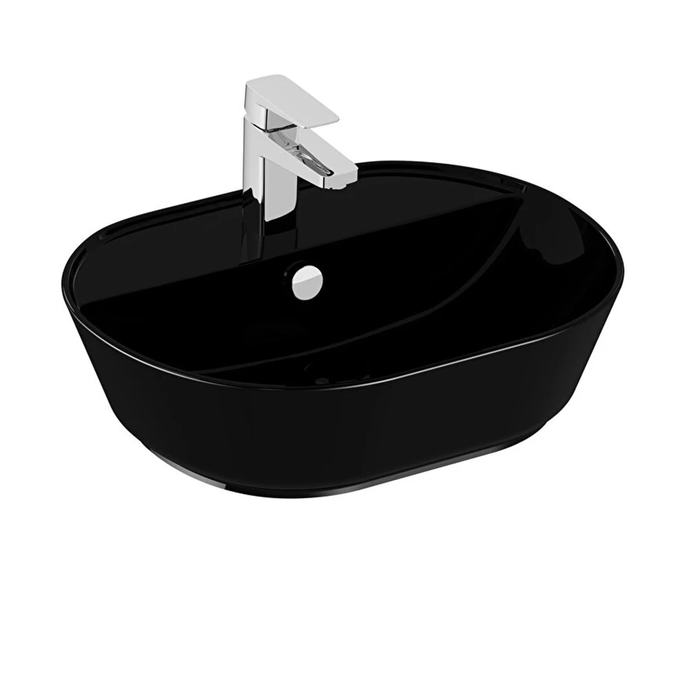 Vitra Geo 55x43 Cm Oval Siyah Çanak Lavabo 7428B070-0001 Hemen Al